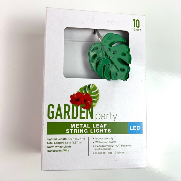 Garden Party Leaf LED String Light Set 5.5 feet Indoor Decorative Lights New - Picture 1 of 6